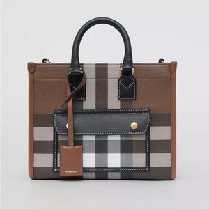 Burberry check and leather mini freya tote